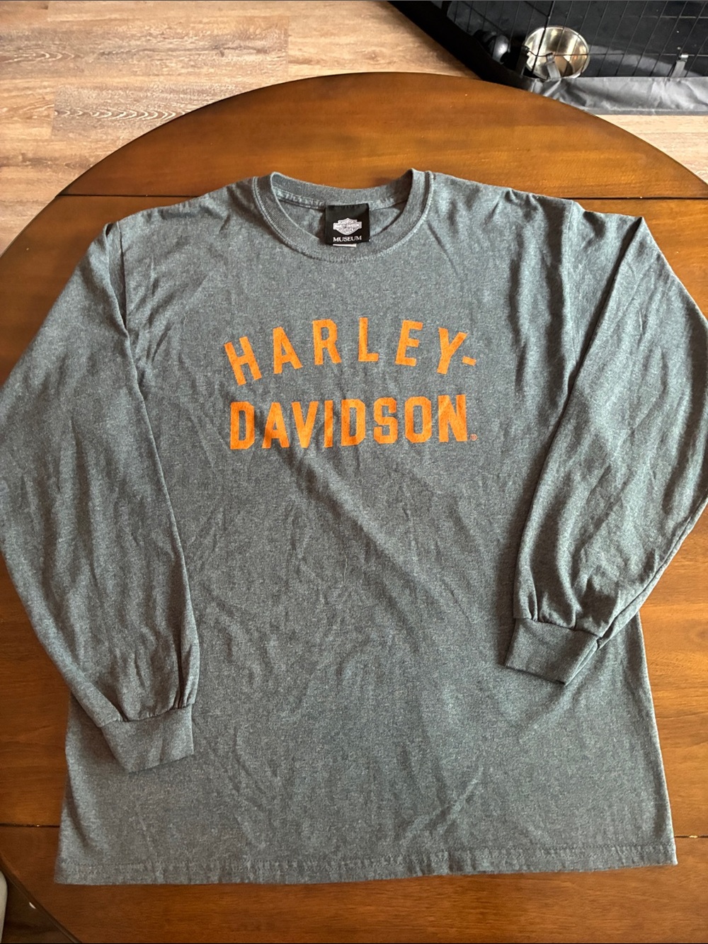 Harley-Davidson Gray Long Sleeve Tee with Orange Logo